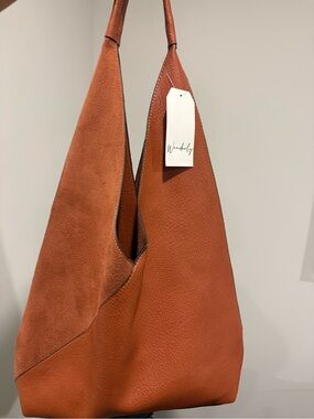 Wonderly Hobo Tote in Cognac Brown